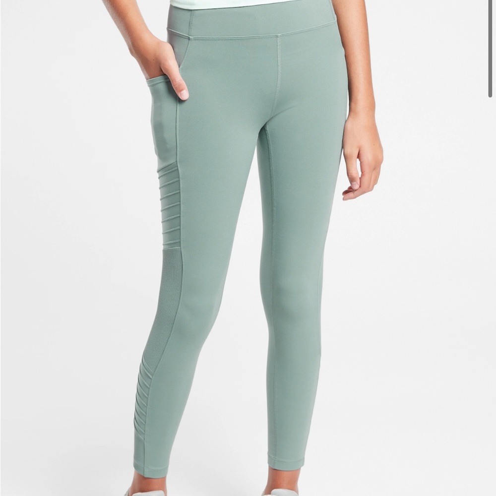 Athleta Girl moto-vating tight in slate blue/green size large / 12